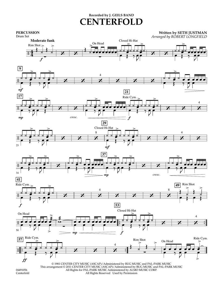 Centerfold - Percussion