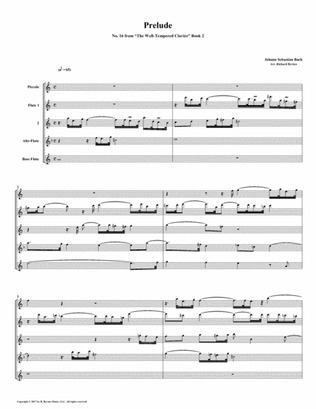 Prelude 16 from Well-Tempered Clavier, Book 2 (Flute Quintet)