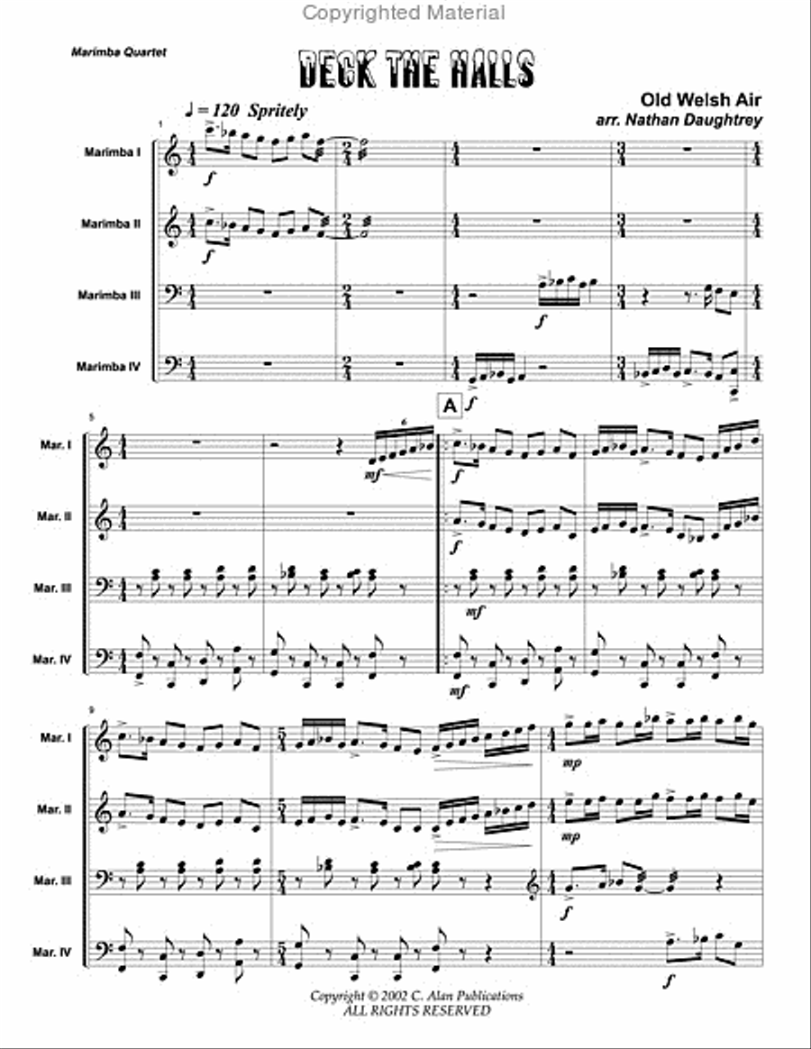 Deck the Halls Percussion Ensemble scores gallery preview page 2