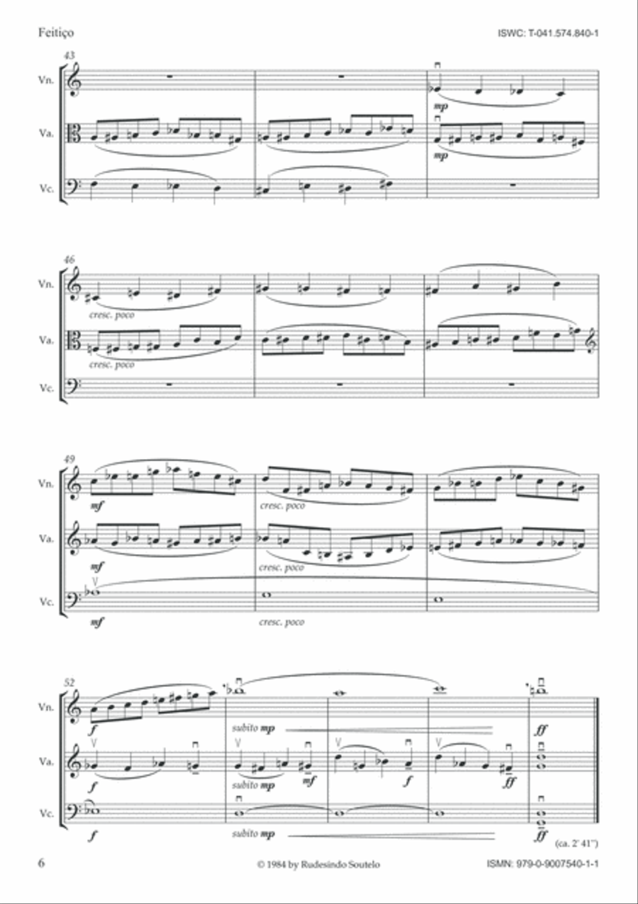Feitiço - Bezauberung - Enchantment (Strings) String Trio scores gallery preview page 6