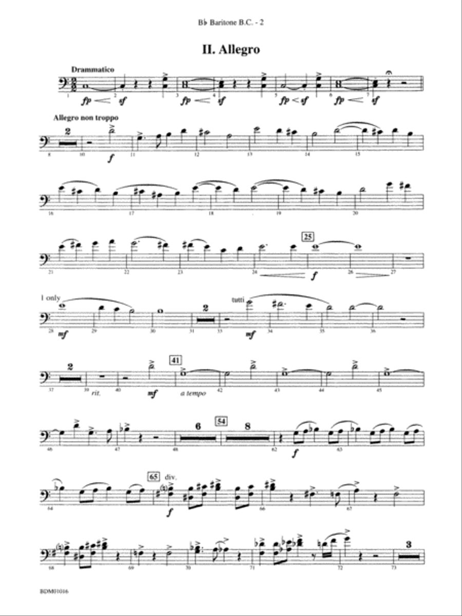 Fanfare and Allegro: (World Part) B-flat Baritone B.C. Concert Band scores gallery preview page 2
