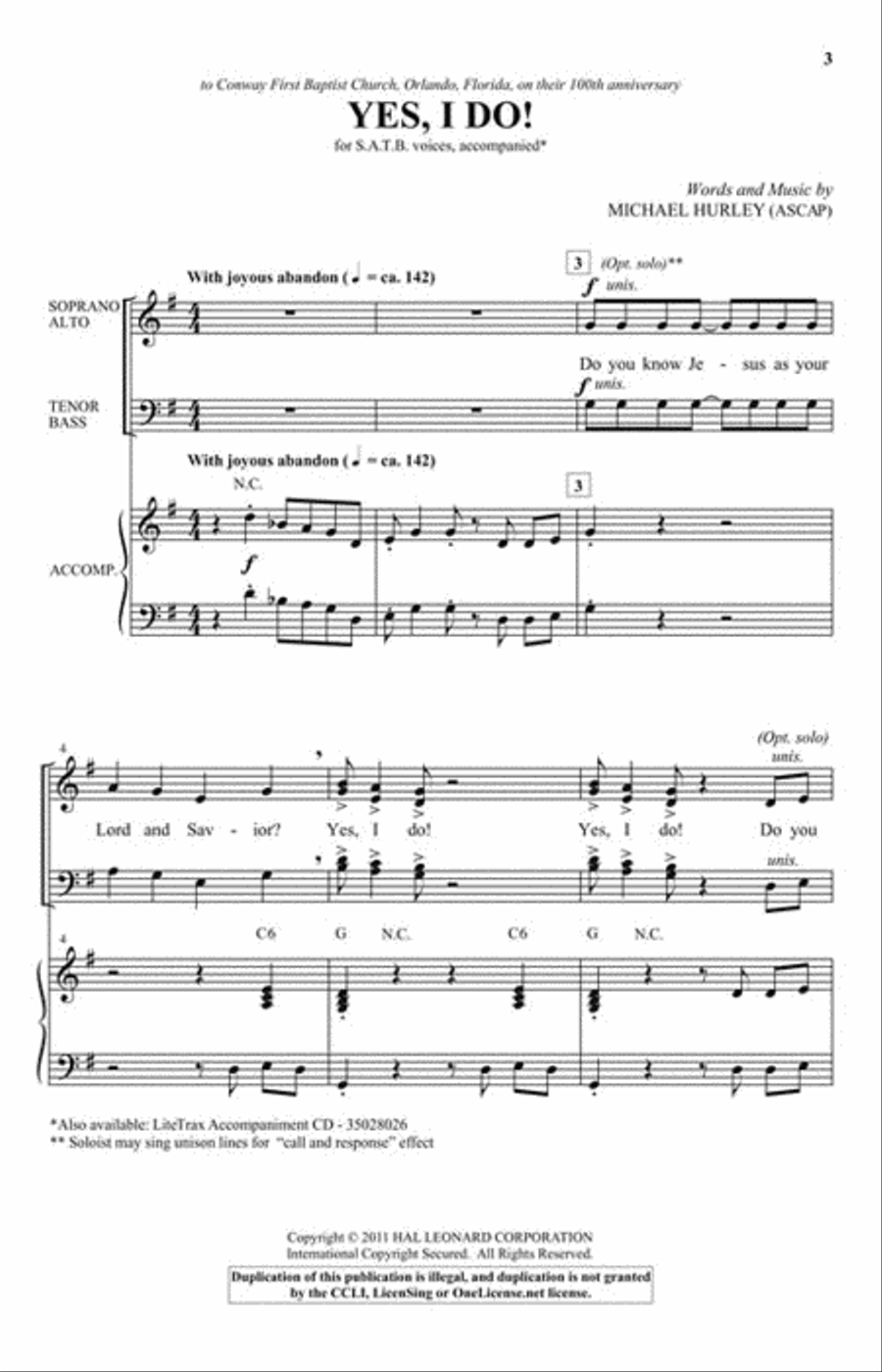 Yes, I Do! 4-Part scores gallery preview page 2