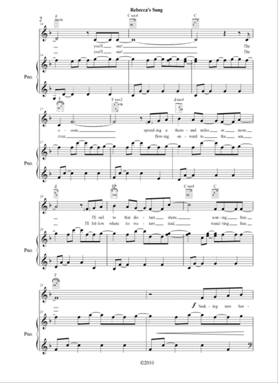 Horizons (Rebecca's Song) Soprano Voice scores gallery preview page 3