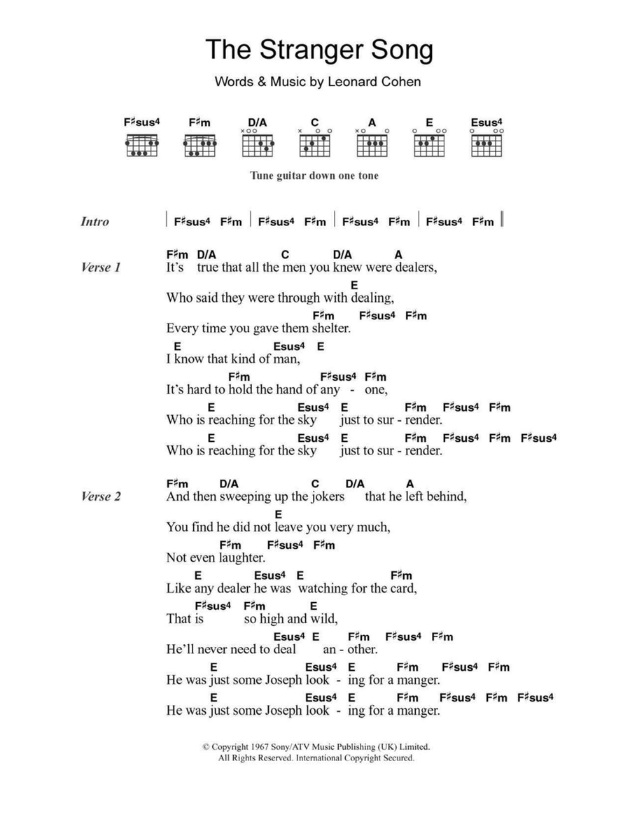 The Stranger Song The Stranger Song Acoustic Guitar scores gallery preview page 1