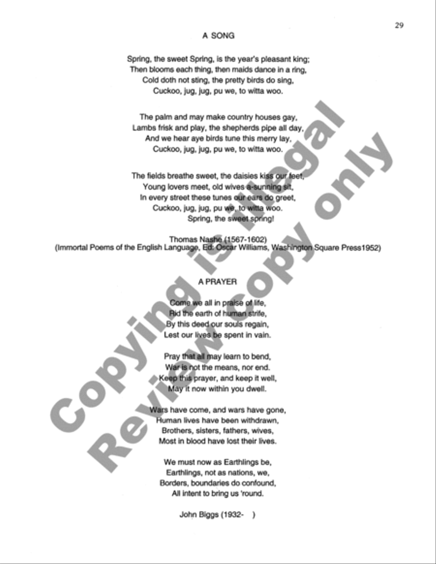 A Song, A Prayer, A Voyage 4-Part scores gallery preview page 29