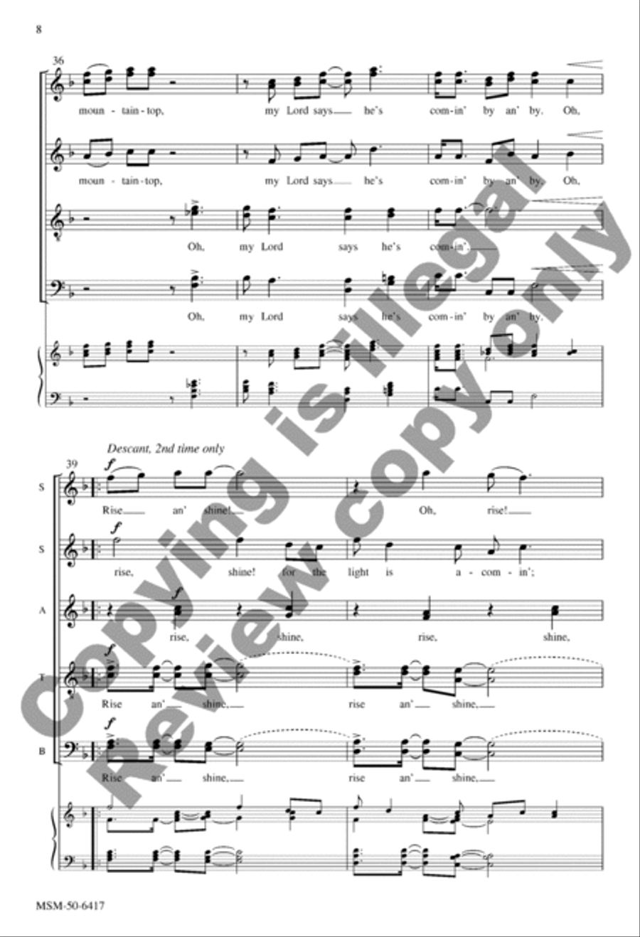 Rise, Shine! Divisi scores gallery preview page 8