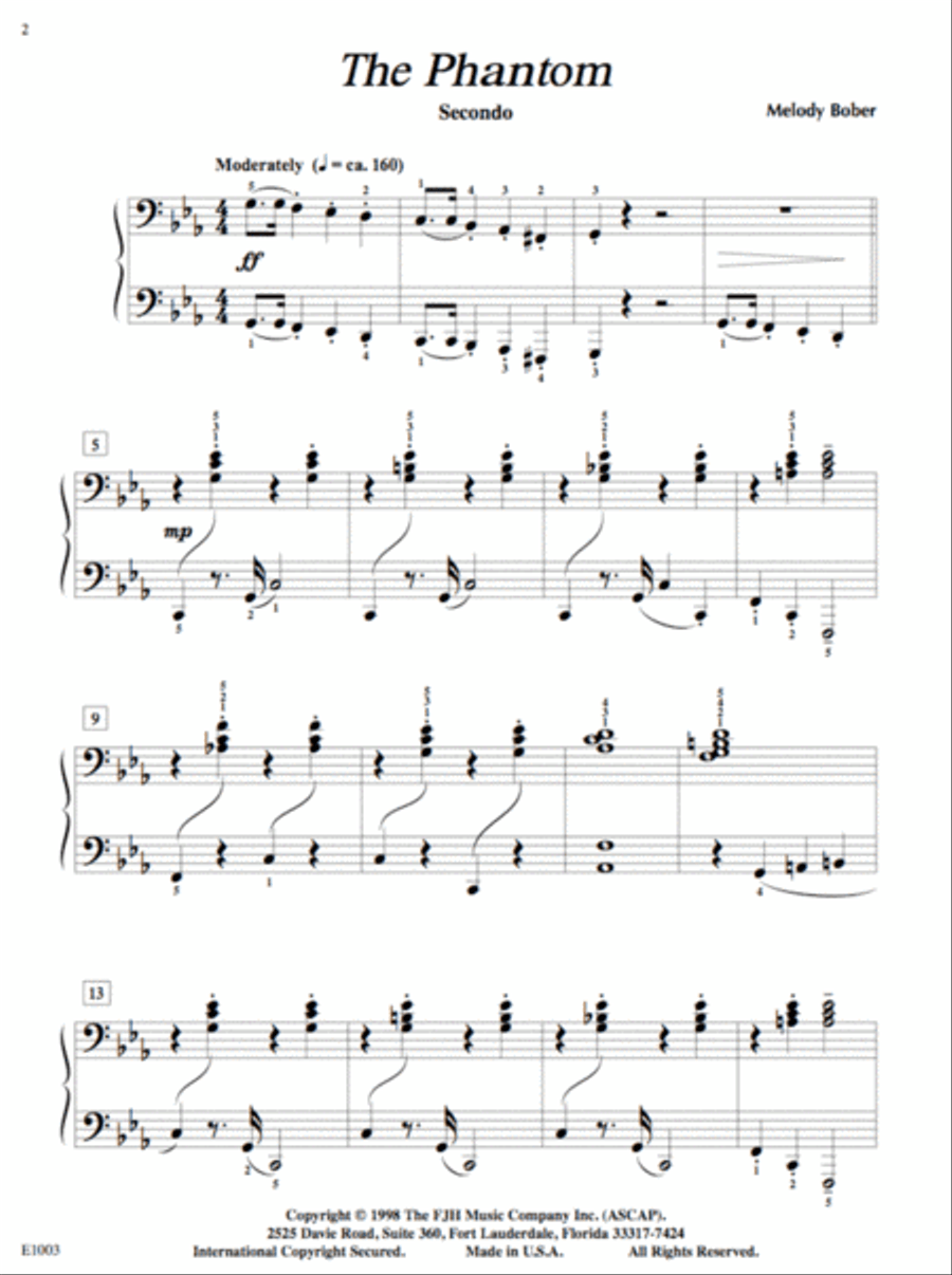 The Phantom Piano Solo scores gallery preview page 3