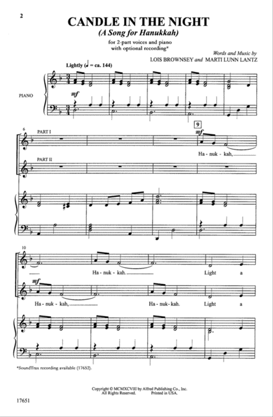 Candle in the Night 2-Part scores gallery preview page 2