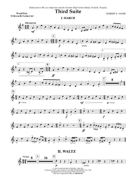 Third Suite (I. March, II. Waltz, III. Rondo): (wp) B-flat Tuba T.C.
