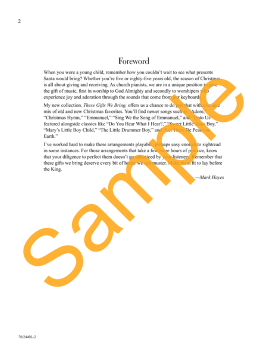 These Gifts We Bring Piano Solo scores gallery preview page 3