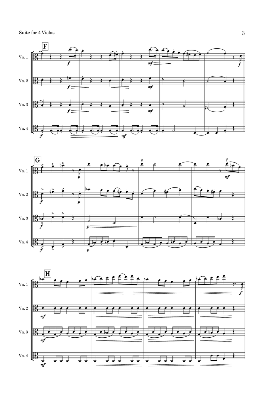 Söchting Suite for 4 Violas Op. 58 for 4 Violas Small Ensemble scores gallery preview page 4