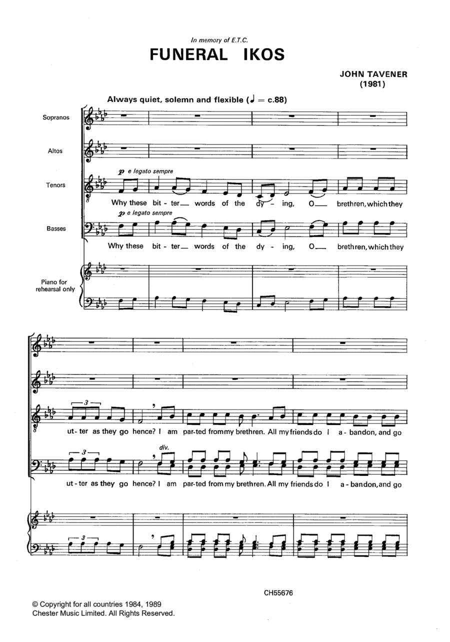 Funeral Ikos Choir scores gallery preview page 1