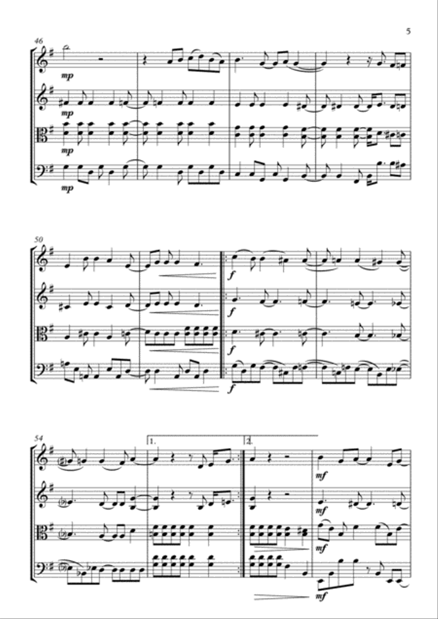 Don't You Worry 'bout A Thing String Quartet scores gallery preview page 5