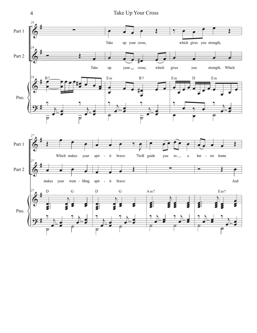 Take Up Your Cross (2-part choir) 2-Part scores gallery preview page 4