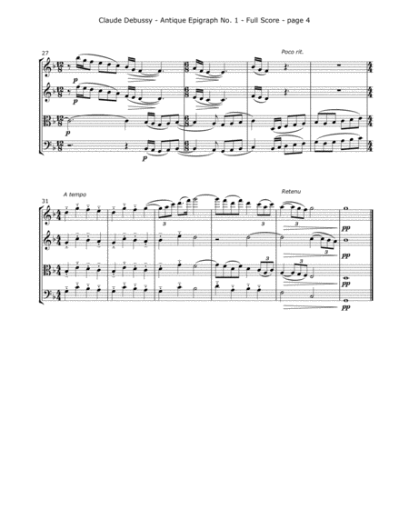 Debussy, C. - Antique Epigraph No. 1 for String Quartet image number null