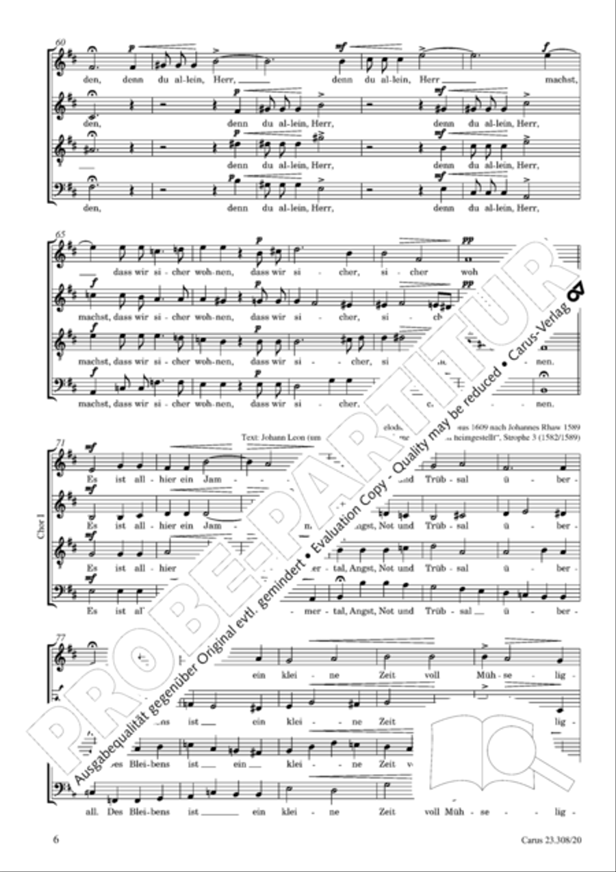 Ist doch der Mensch gar wie Nichts 4-Part scores gallery preview page 7
