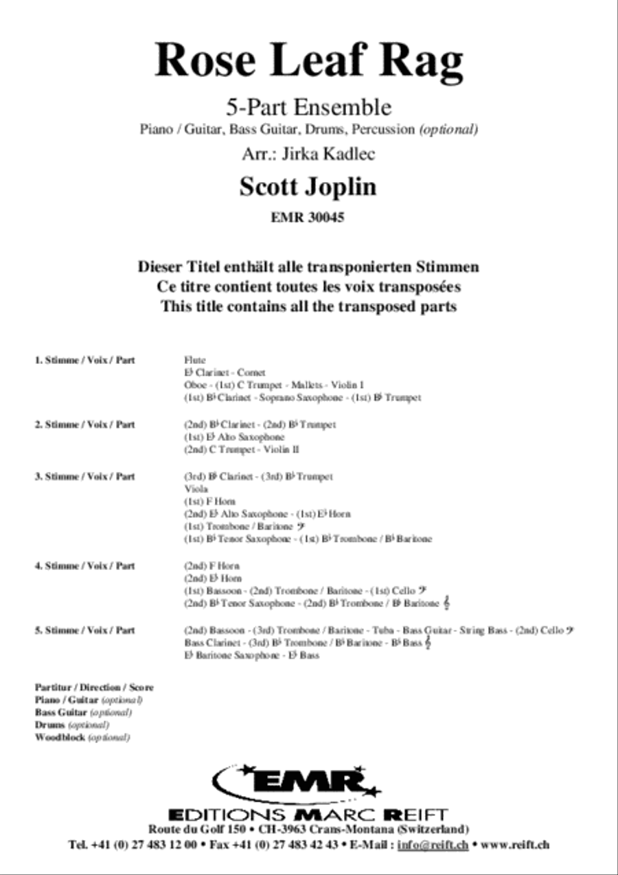 Rose Leaf Rag Concert Band scores gallery preview page 2