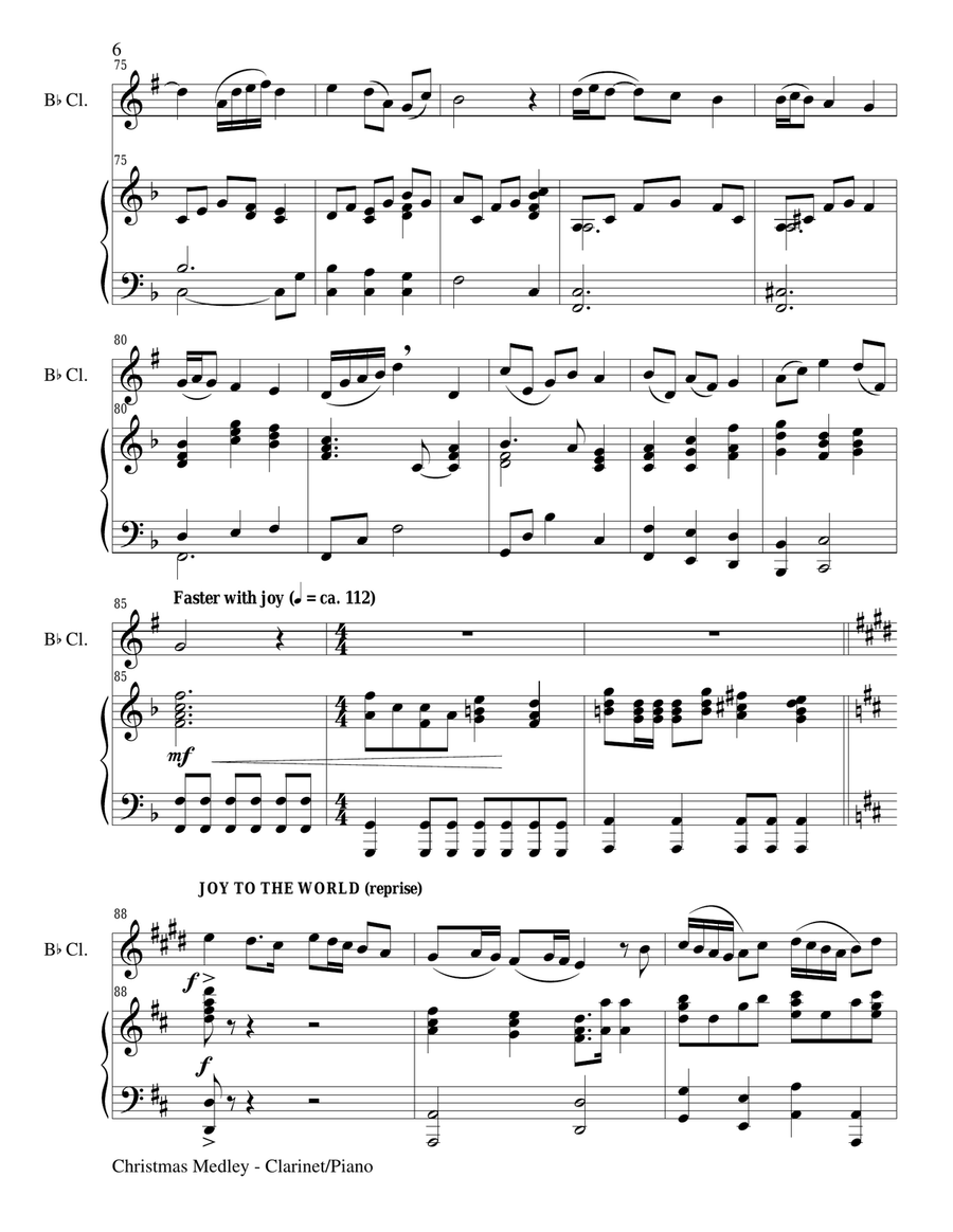 CHRISTMAS JOY MEDLEY (Sing-A-Long with Bb Clarinet and Piano) B-Flat Clarinet scores gallery preview page 6