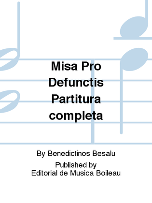 Misa Pro Defunctis Partitura completa