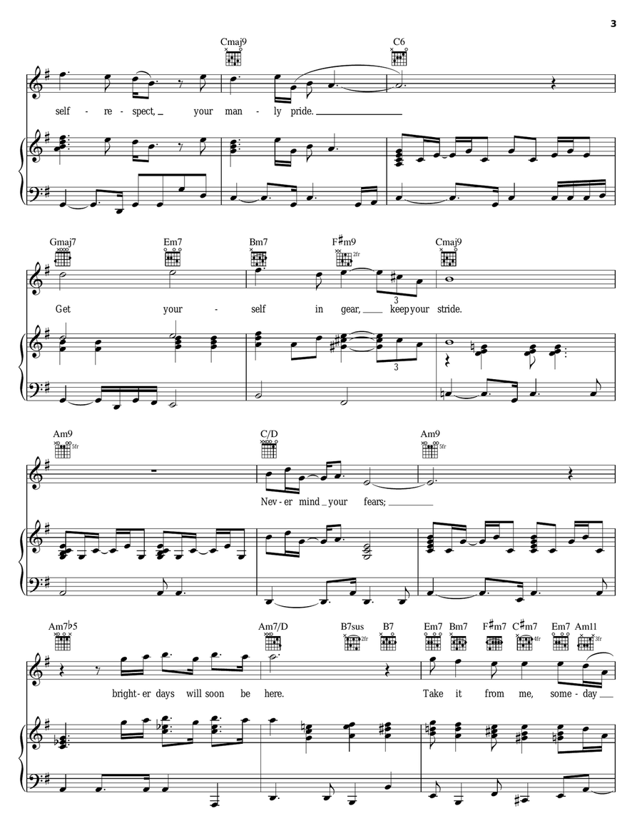 Someday We'll All Be Free Piano, Vocal, Guitar scores gallery preview page 3