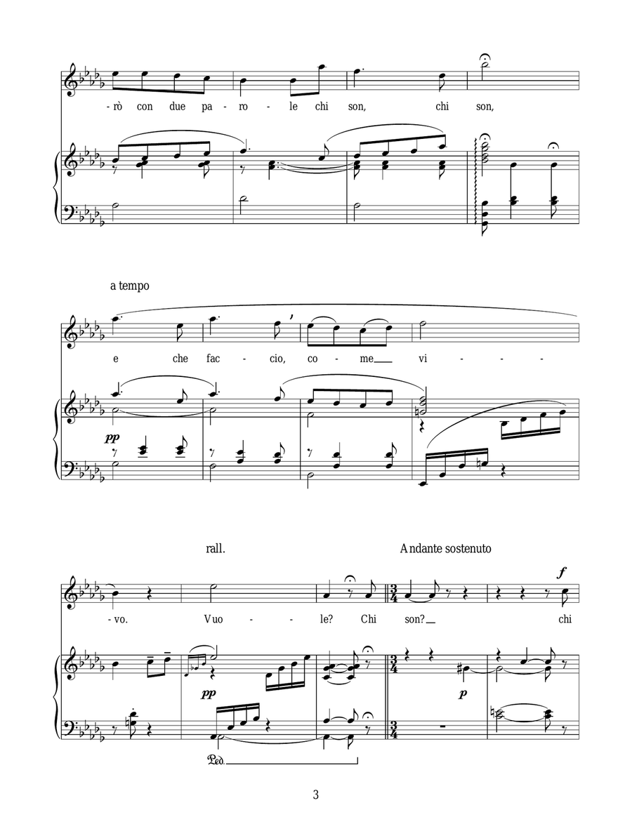 Che Gelida Manina Piano, Vocal scores gallery preview page 3