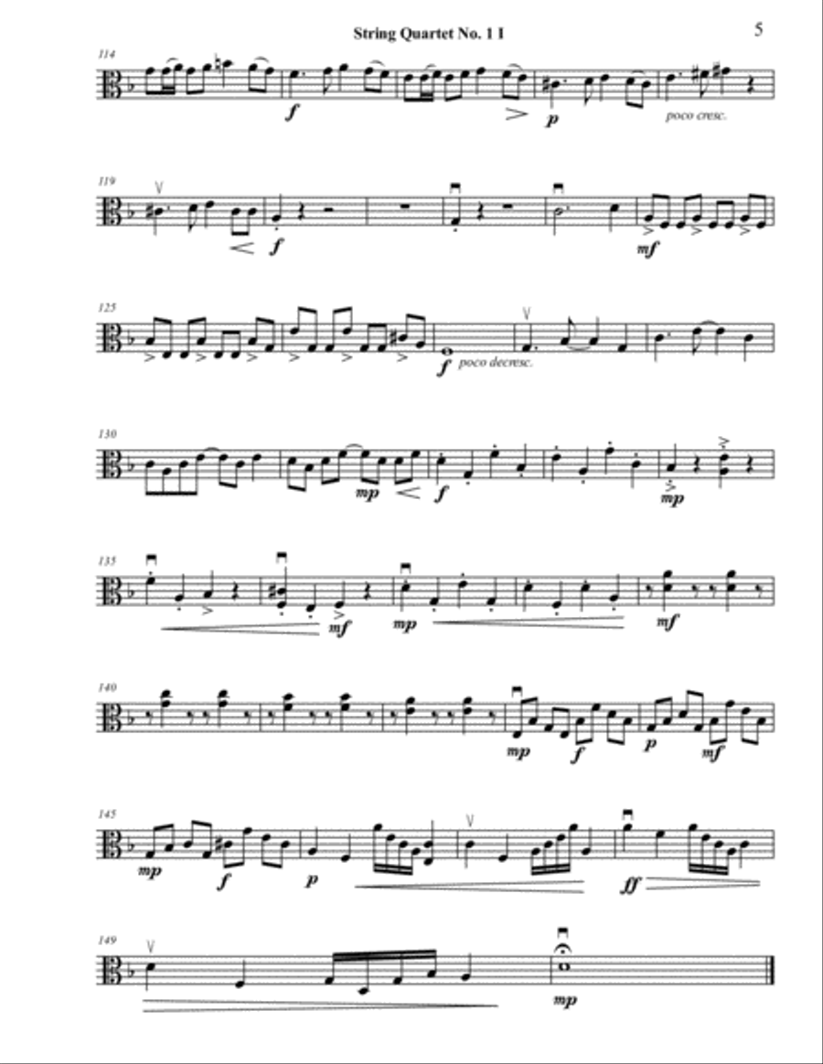 String Quartet 1 in D Minor - viola String Quartet scores gallery preview page 5
