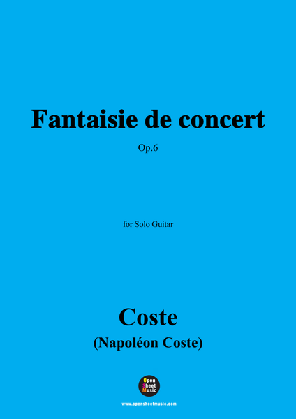 Coste-Fantaisie de concert,Op.6,for Guitar image number null