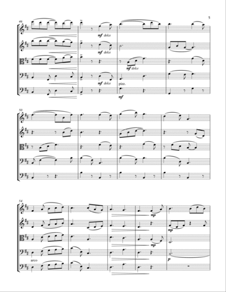 Hallelujah String Quintet scores gallery preview page 5