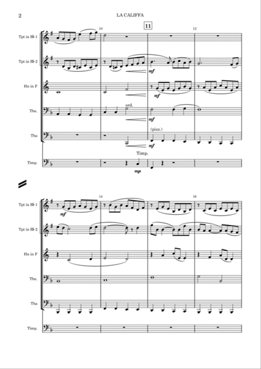 La Califfa Small Ensemble scores gallery preview page 2