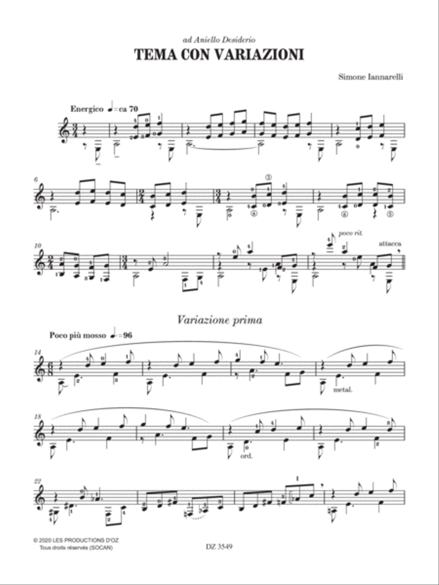 Tema con variazioni Tema con variazioni Classical Guitar scores gallery preview page 3