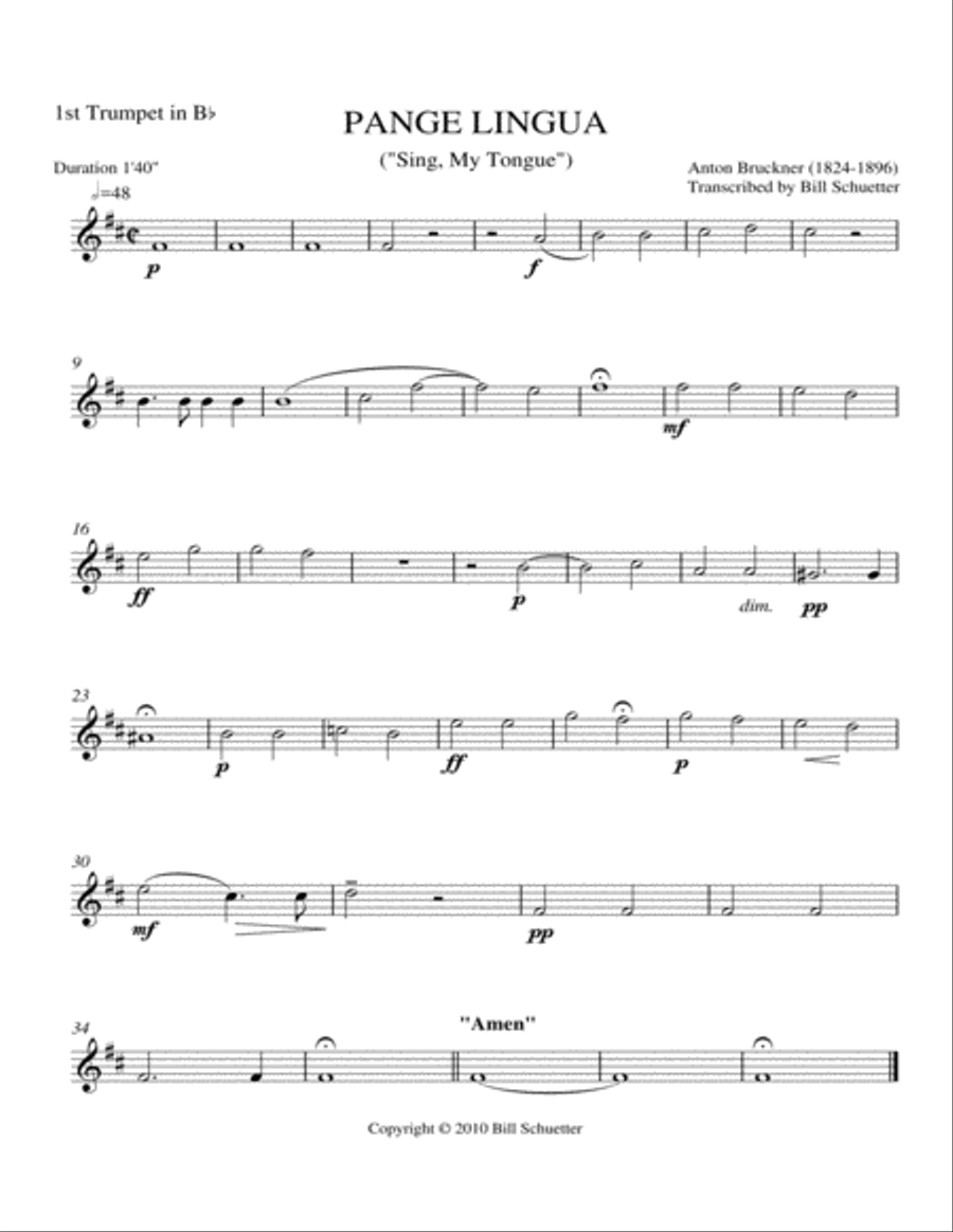 Pange Lingua Pange Lingua Brass Quintet scores gallery preview page 3