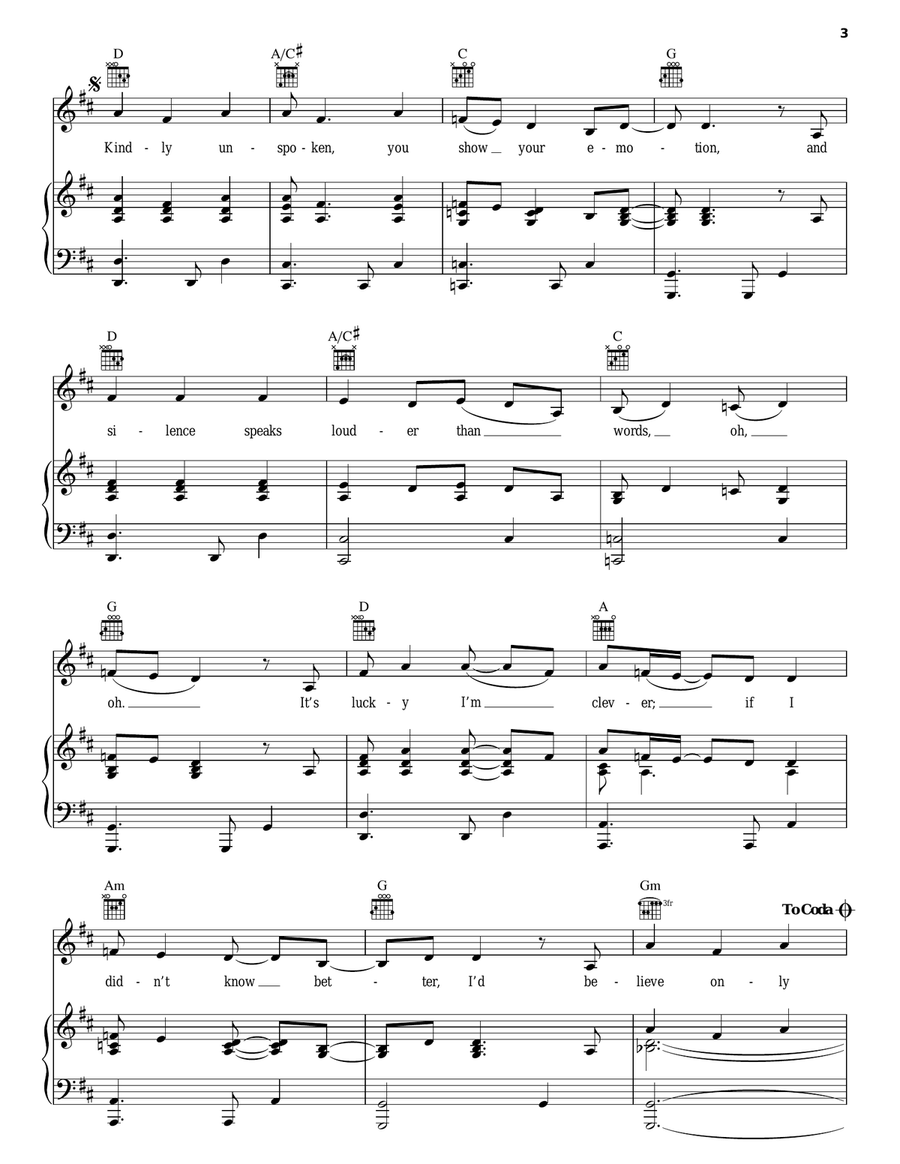 Kindly Unspoken Kindly Unspoken Piano, Vocal, Guitar scores gallery preview page 3