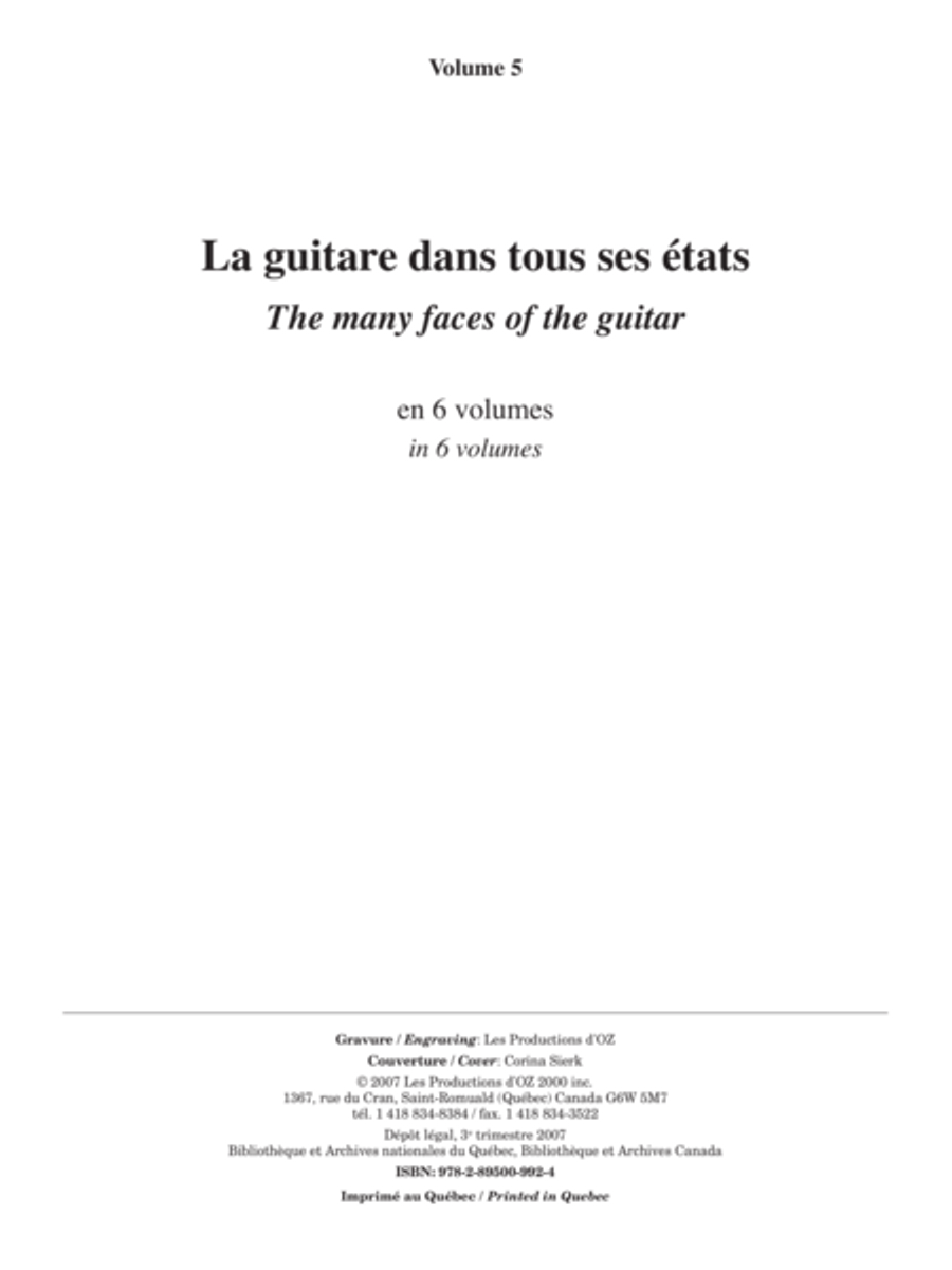 La guitare dans tous ses états, vol. 5 Classical Guitar scores gallery preview page 1