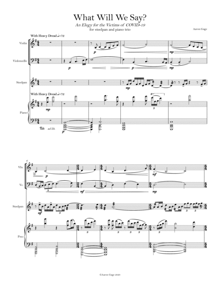 What Will We Say? Piano Trio - Digital Sheet Music