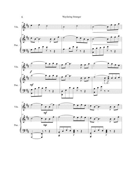 Wayfaring Stranger - Piano and Violin image number null