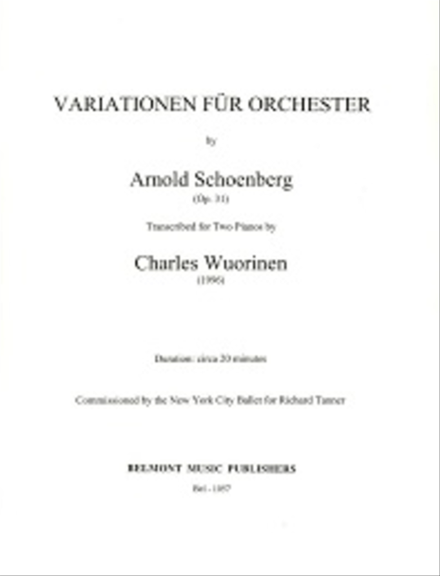 Variations 2 Piano version, Op. 31