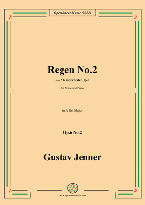 Book cover for Jenner-Regen No.2,in A flat Major,Op.6 No.2