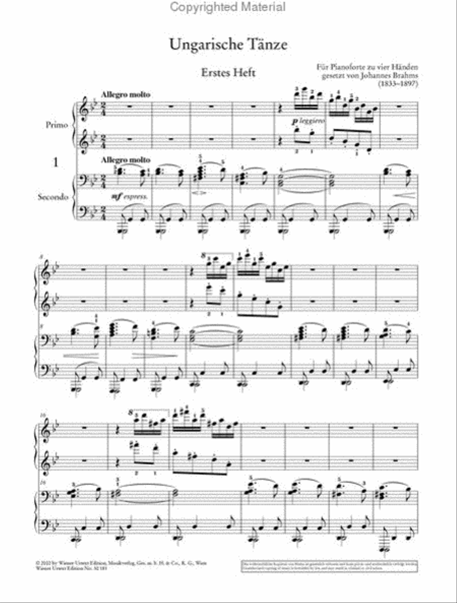 Hungarian Dances for piano, 4-hands Chamber Music scores gallery preview page 3