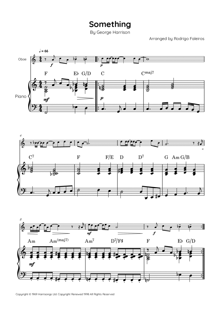 Something Piano scores gallery preview page 1