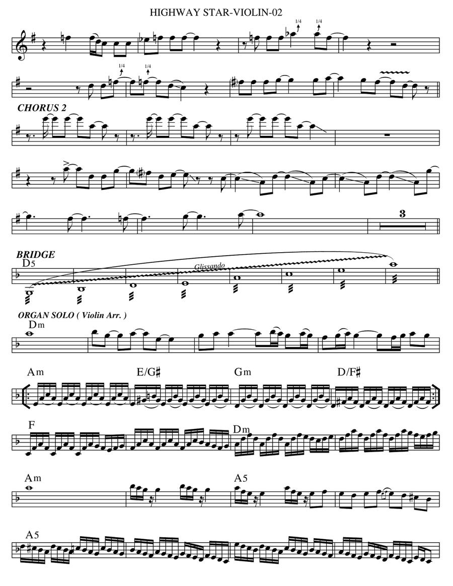Highway Star Violin Solo scores gallery preview page 2