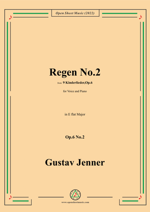 Book cover for Jenner-Regen No.2,in E flat Major,Op.6 No.2