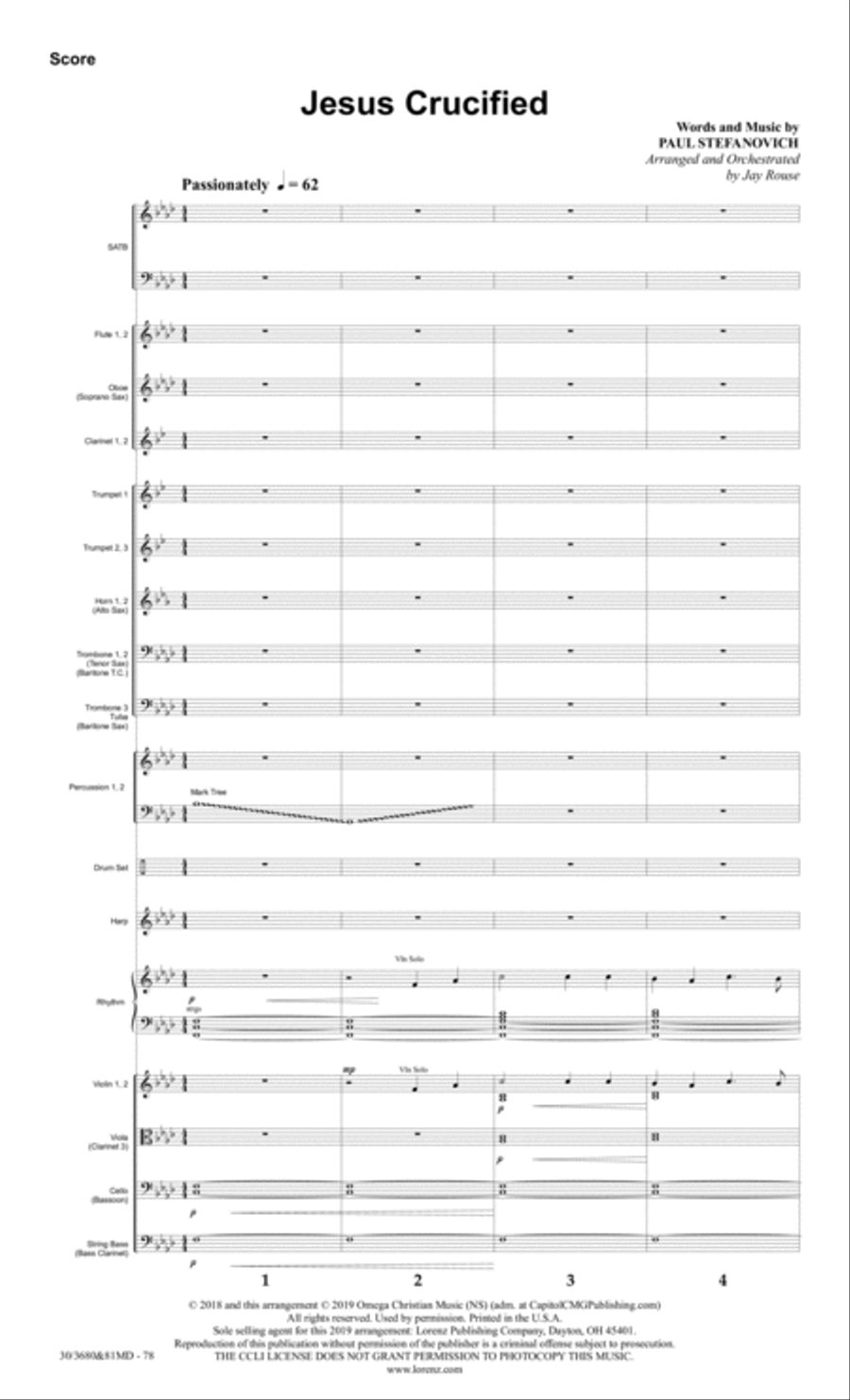 Songs of the Cross - Orchestral Score and Parts Choir scores gallery preview page 18
