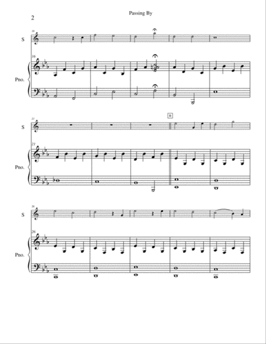 Passing By Baritone Saxophone scores gallery preview page 2