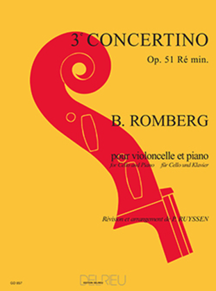 Book cover for Concertino No. 3 Op. 51 en Re min.