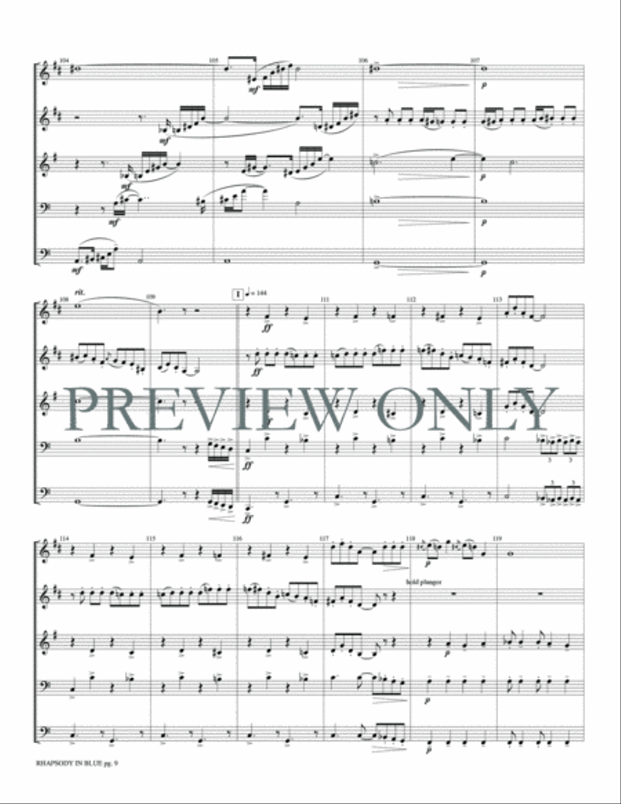 Rhapsody in Blue Rhapsody in Blue Brass Quintet scores gallery preview page 11