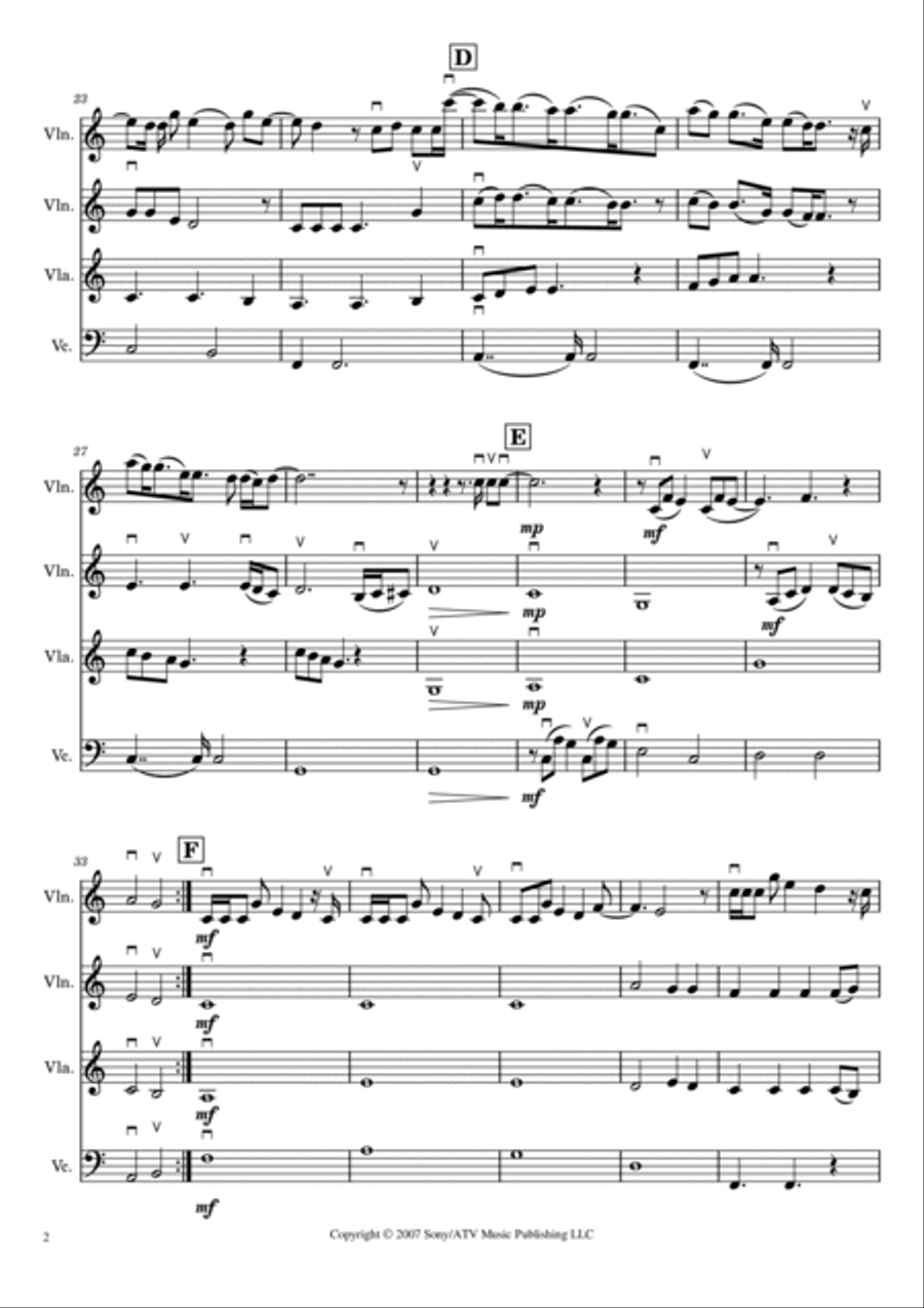 Come Home Come Home String Quartet scores gallery preview page 2