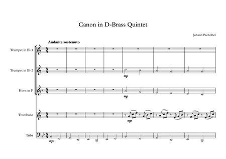 Canon in D-Brass Quintet image number null