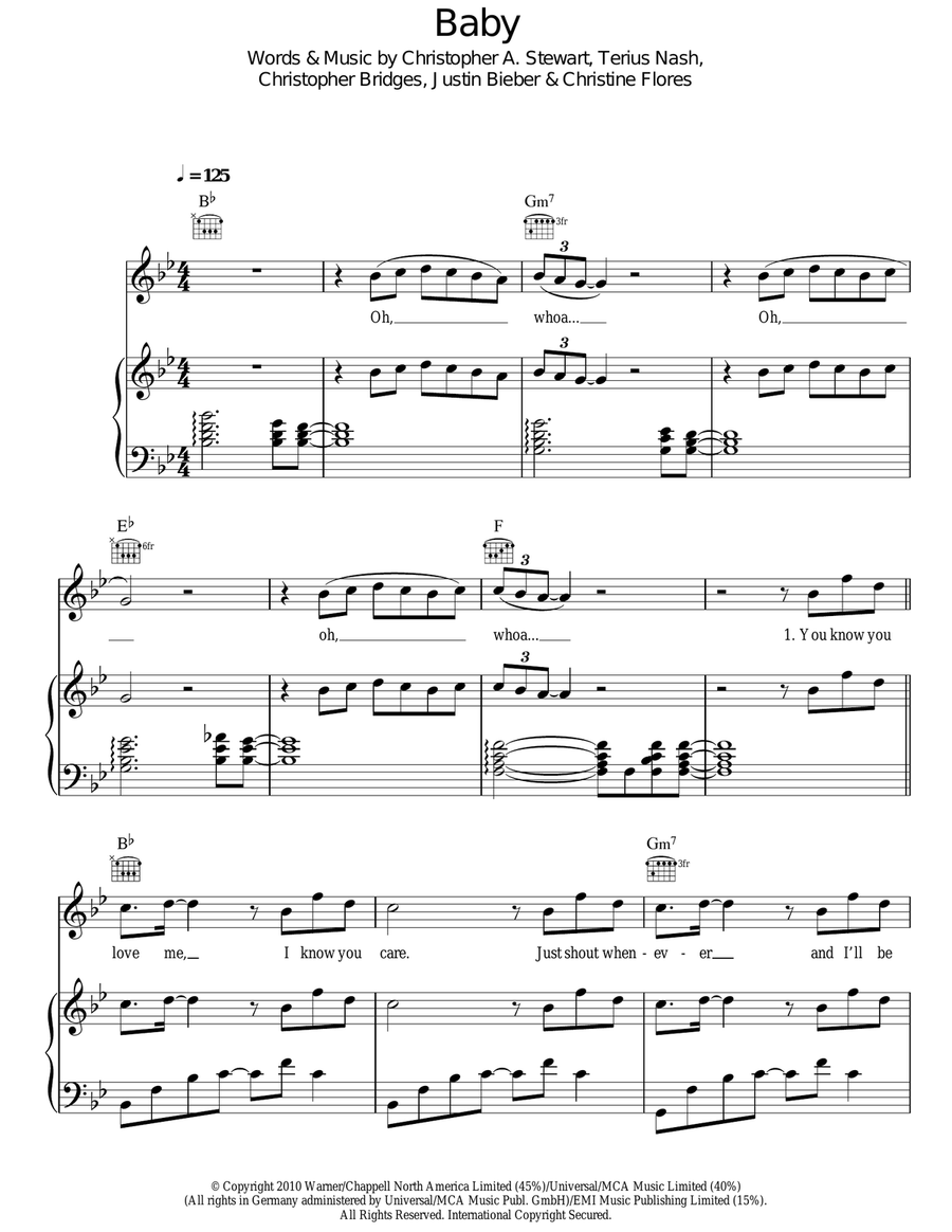 Baby Acoustic Guitar scores gallery preview page 1