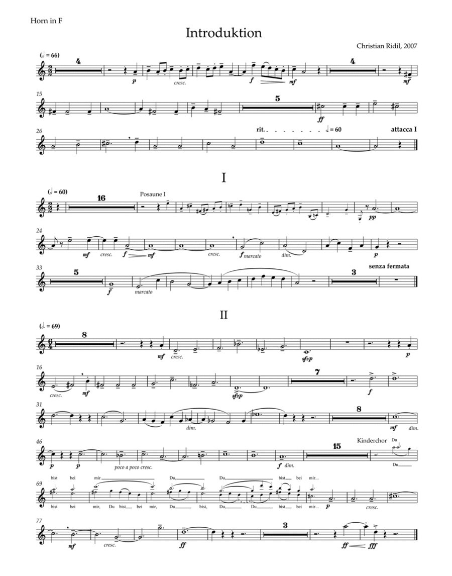 Der Herr ist mein Hirt for 8 part mixed choir, 3 to 4 part Oberchor, Brass and Organ 4-Part scores gallery preview page 1