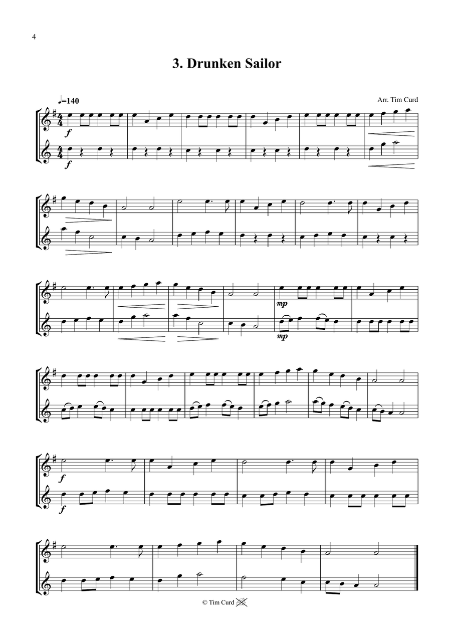14 Fun Duets For Alto And Tenor Saxophone Woodwind Duet scores gallery preview page 4